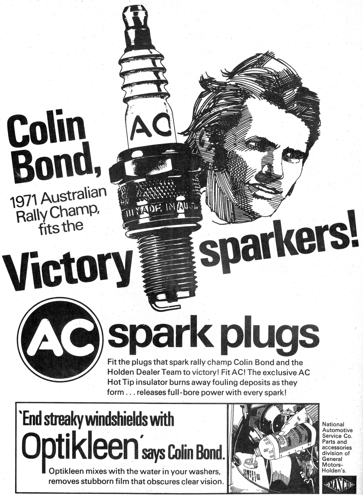 1972 AC Spark Plugs Colin Bond